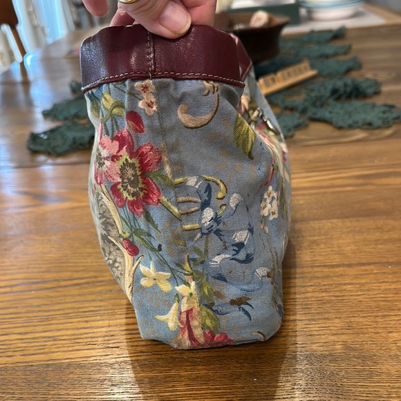 Brighton Jodi Reversible Wine Leather and Romantic French Toile Canvas Mini Bag - Picture 7 of 15